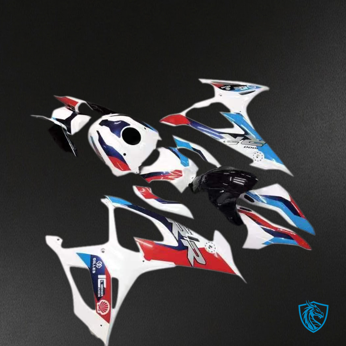 BMW S1000RR (2019-2022) Fairing Set - White & Red - ABS Bodywork