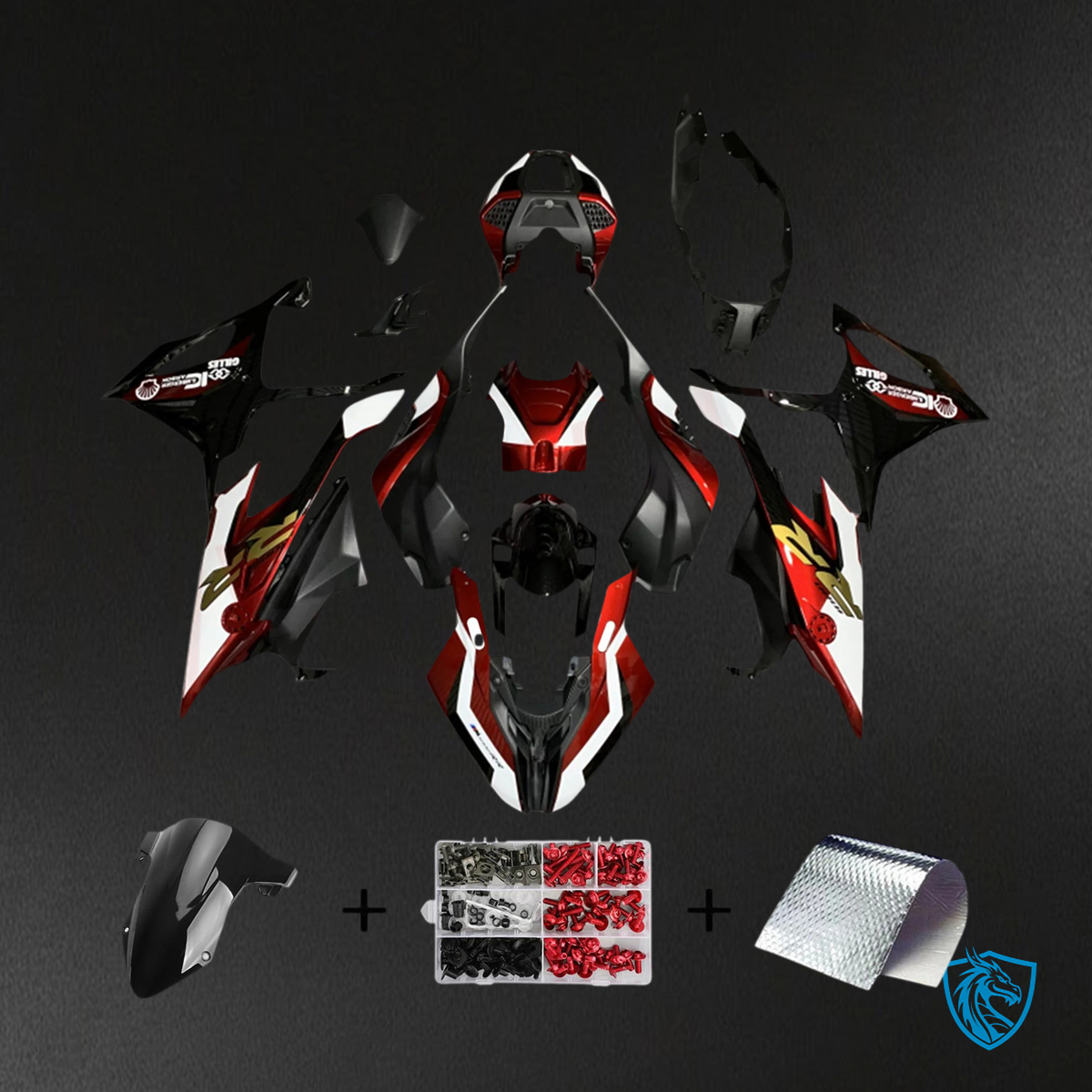 BMW S1000RR (2019-2022) Red & Black Style2 - Fairing Kit