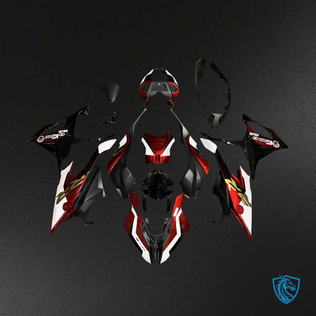 BMW S1000RR (2019-2022) Red & Black Style2 - Fairing Kit