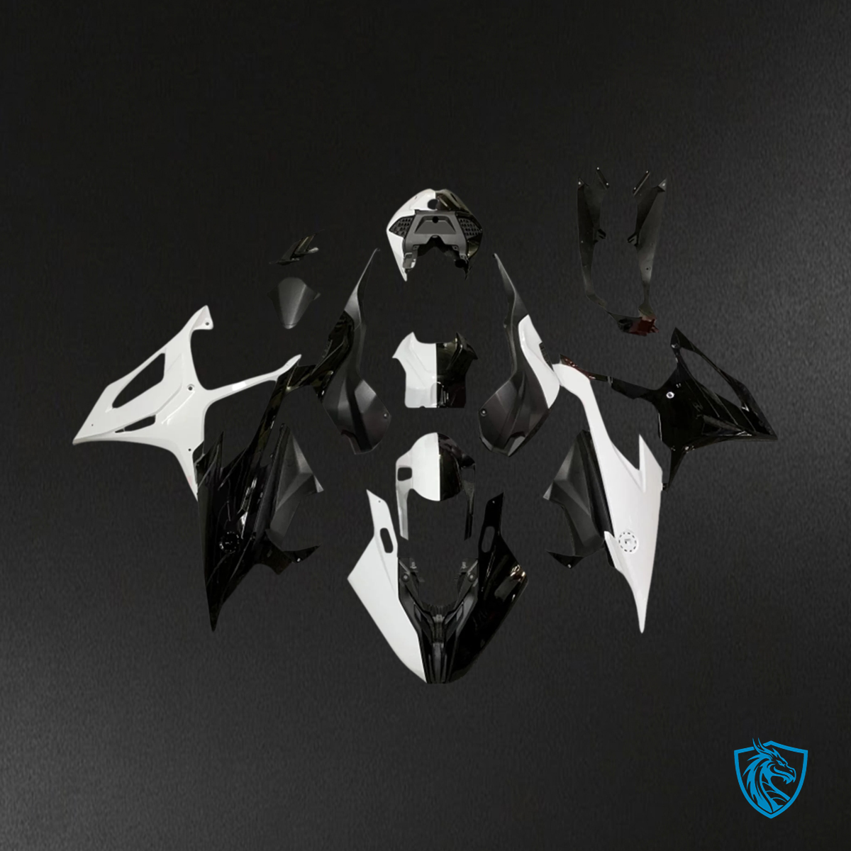 BMW S1000RR (2019-2022) White and Black - Fairing Set