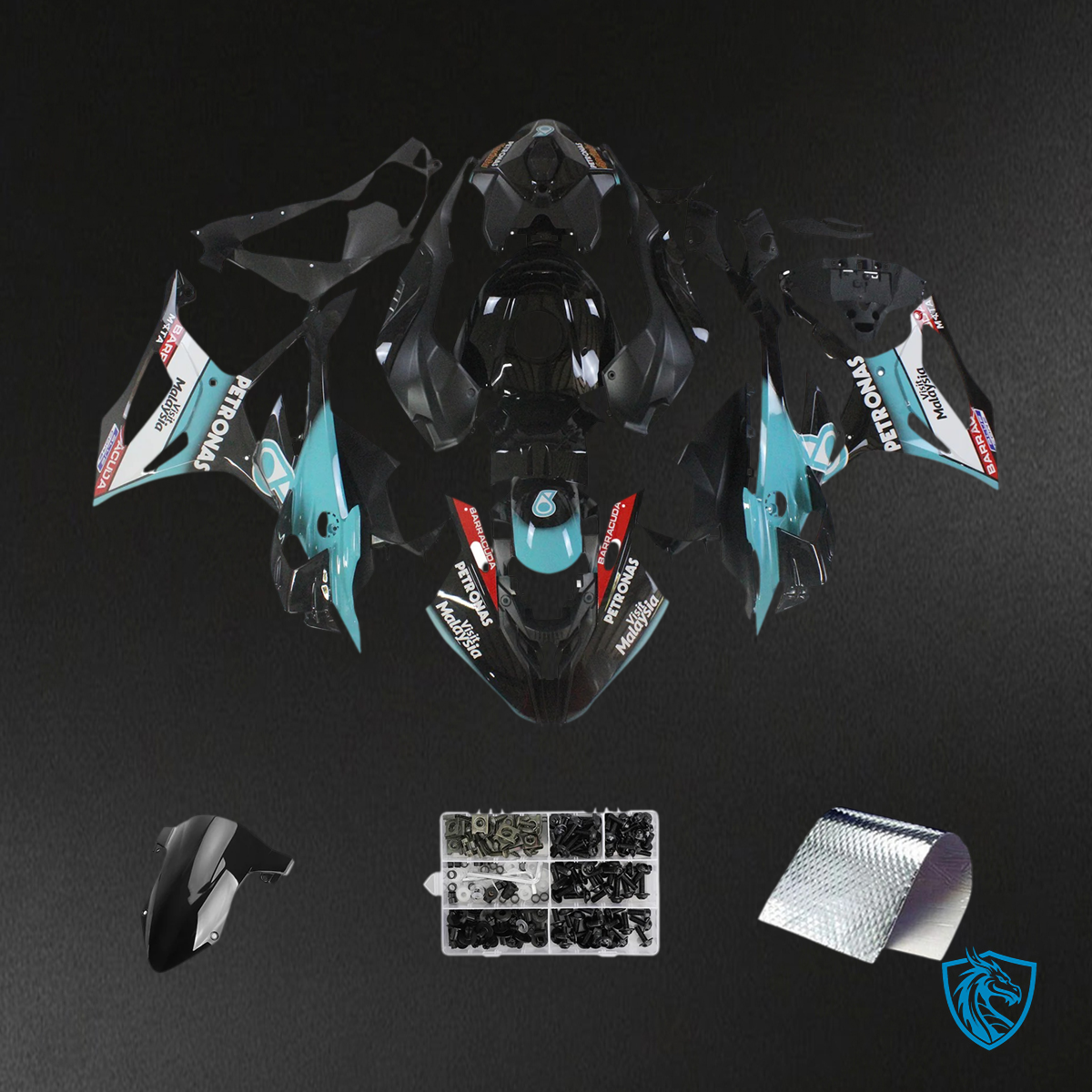 BMW S1000RR (2023-2024) Black & Light Blue - Fairing Kit