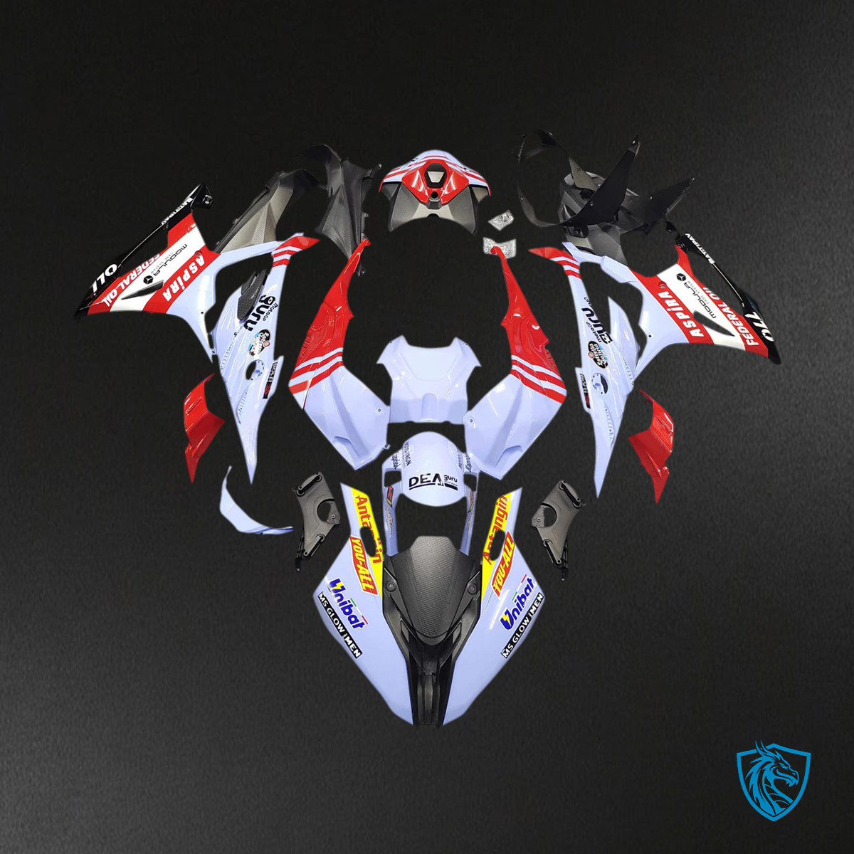 BMW S1000RR (2023-2024) Black Red Light Blue - Fairing Kit