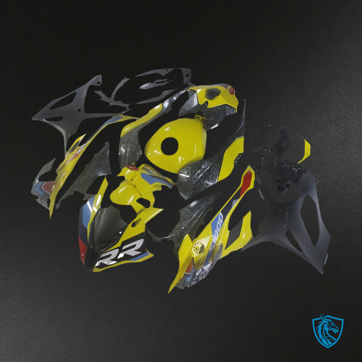 BMW S1000RR (2023-2024) Carbon Fiber Black and Yellow - Fairing Kit