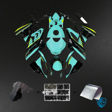 BMW S1000RR 2015-2016 Teal, Black and Vibrant Yellow ABS Fairing Kit - Main View