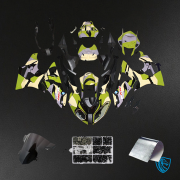 BMW S1000RR (2015-2016 ) Fairing Kit - Light Green, Black, Gray, and Cream - ABS Bodywork