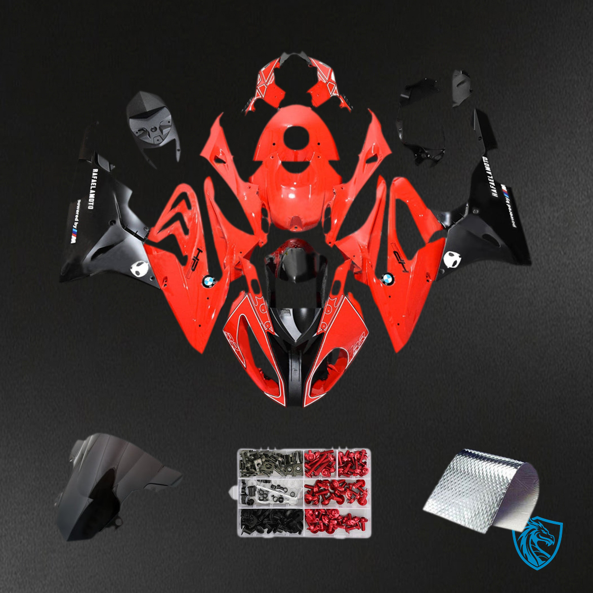 BMW S1000RR (2015-2016) Fairing Kit - Red & Black - ABS Bodywork