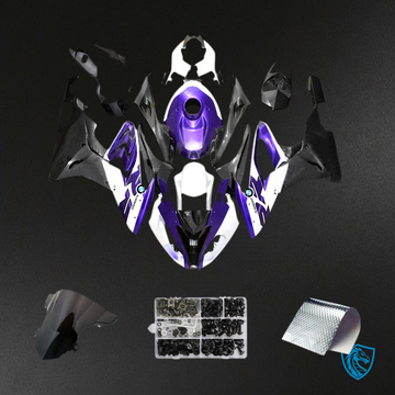 BMW S1000RR 2015-2016 White, Purple and Black ABS Fairing Kit - Main View
