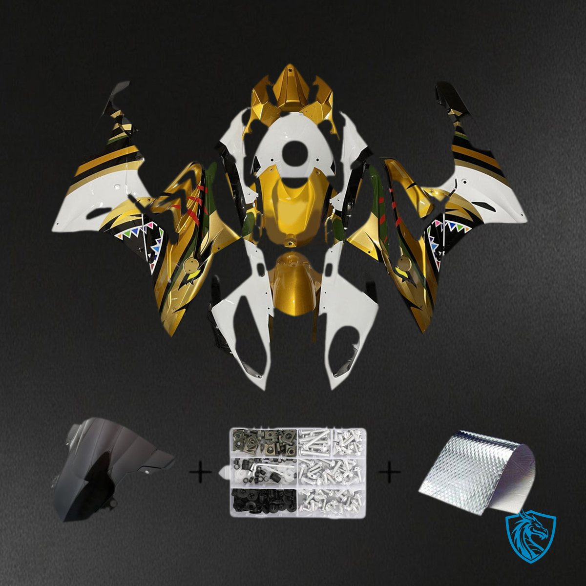 BMW S1000RR (2015-2016 ) Fairing Kit - Gold, White and Black - ABS Bodywork