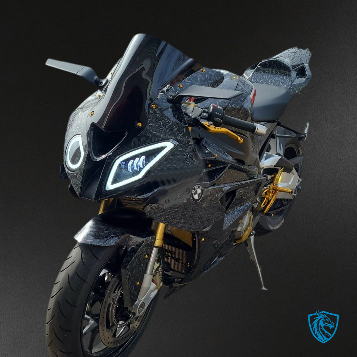 BMW S1000RR 2015-2016 Forged Carbon Fiber Pattern ABS Fairing Kit - Detail View