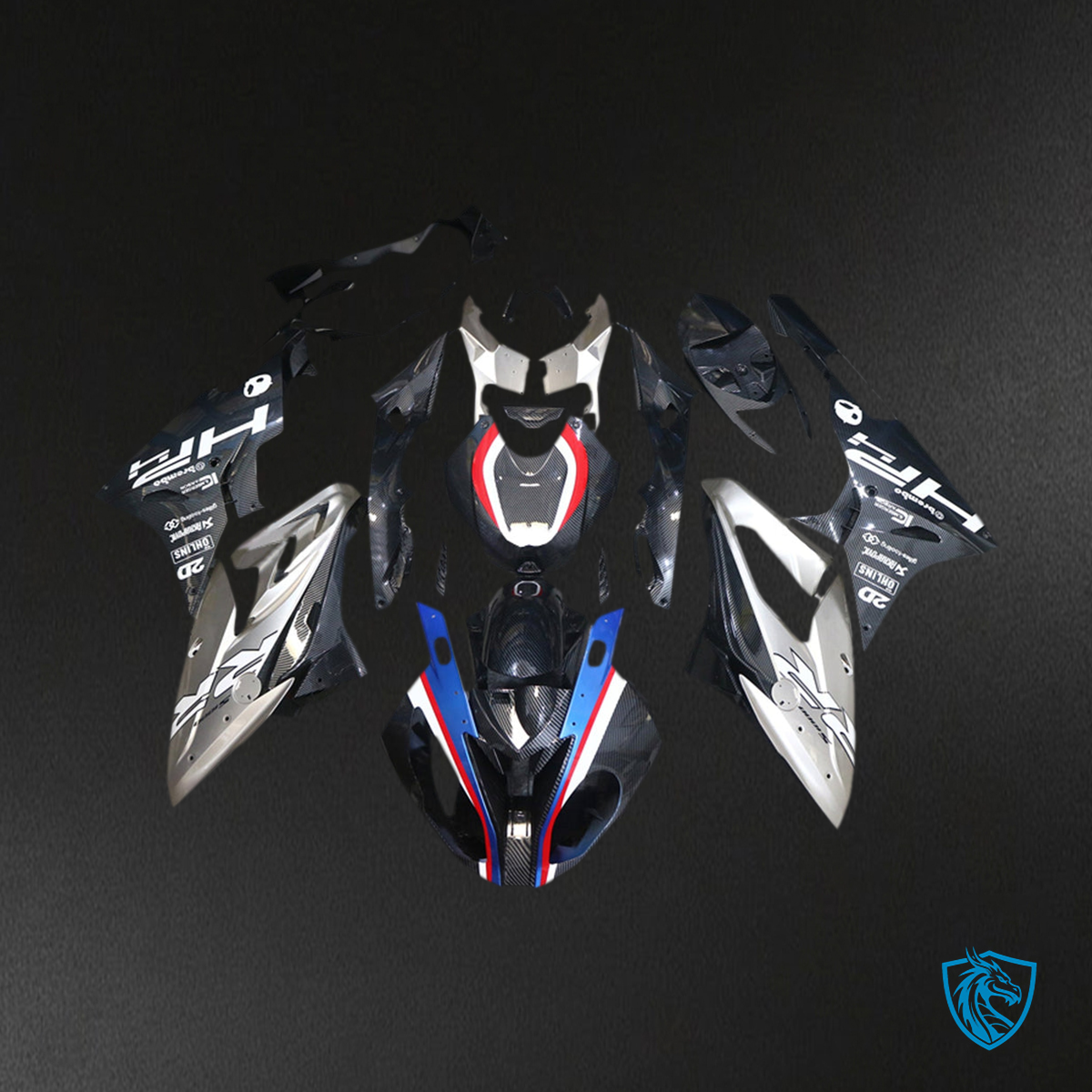 BMW S1000RR 2015-2016 Red, Blue, Silver and Black ABS Fairing Kit - Alternate View