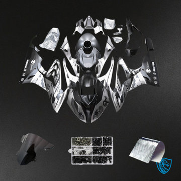 BMW S1000RR 2015-2016 Silver and Black ABS Fairing Kit - Main View