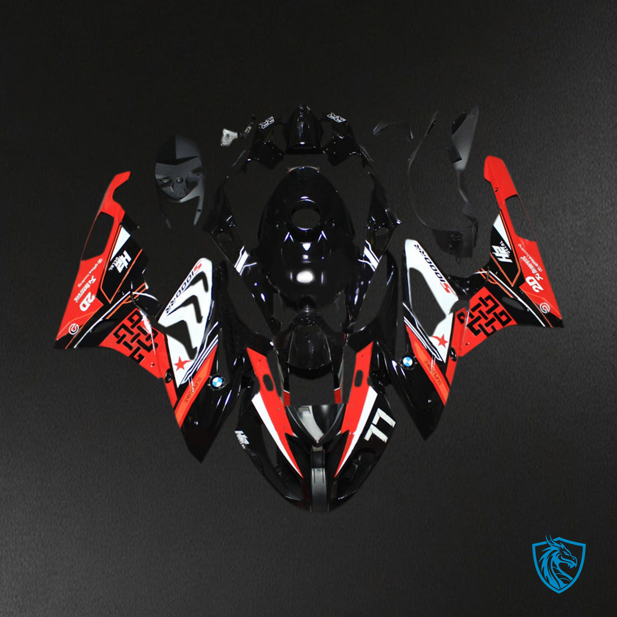 BMW S1000RR (2015-2016 ) Fairing Kit - Red, White & Black - ABS Bodywork