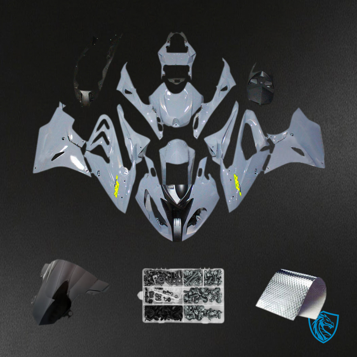 BMW S1000RR 2015-2016 Glossy Gray ABS Fairing Kit - Main View