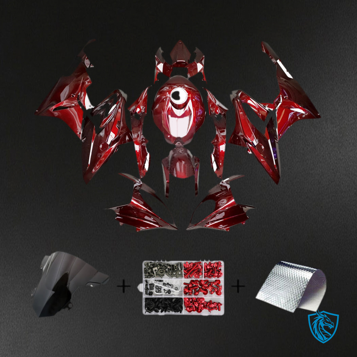 BMW S1000RR 2015-2016 Gloss Maroon Red ABS Fairing Kit - Main View