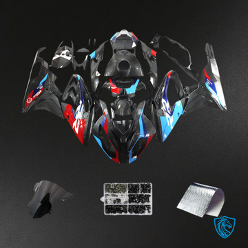 BMW S1000RR (2015-2016) Fairing Kit - Gloss Carbon Fiber Style With Blue & Red - ABS Bodywork