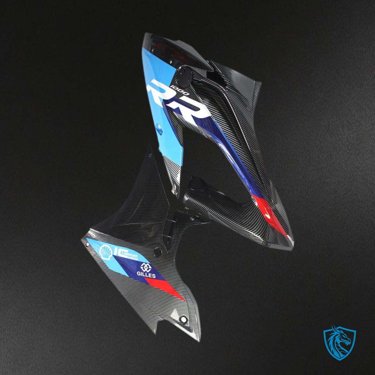 BMW S1000RR (2015-2016) Fairing Kit - Gloss Carbon Fiber Style With Blue & Red - ABS Bodywork