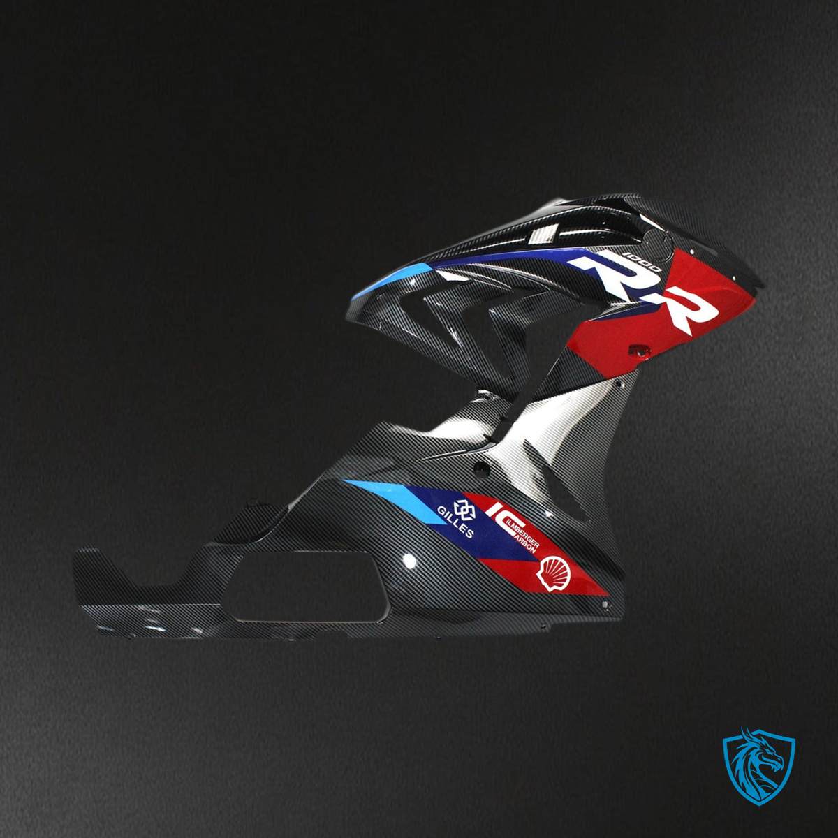 BMW S1000RR (2015-2016) Fairing Kit - Gloss Carbon Fiber Style With Blue & Red - ABS Bodywork