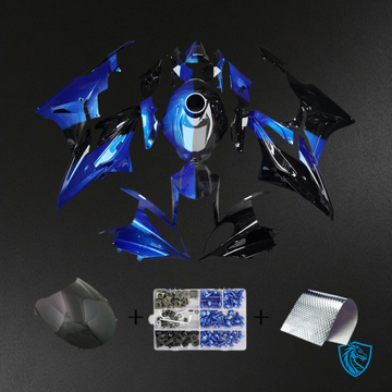BMW S1000RR (2017-2018) Fairing Kit - Gloss Black & Blue Split - ABS Bodywork