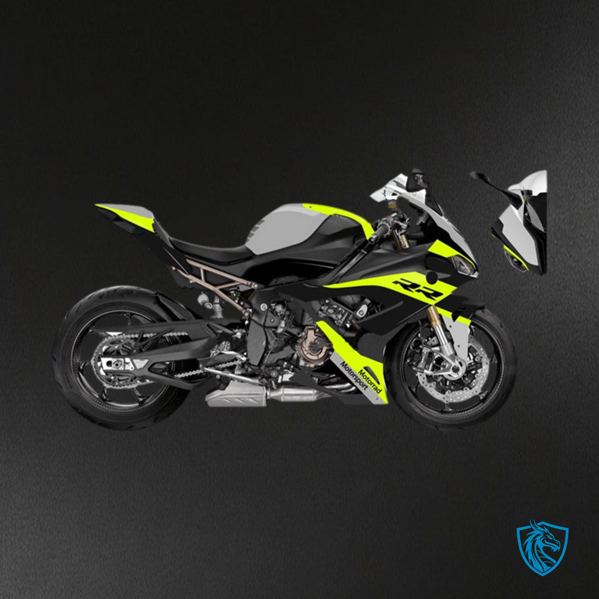 BMW S1000RR (2019-2022) Fairing Kit - Gray, Yellow and Black - ABS Bodywork