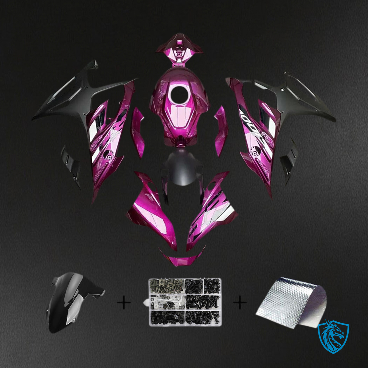 BMW S1000RR (2023-2024 ) Fairing Kit - Gloss Pink Carbon Fiber Style - ABS Bodywork