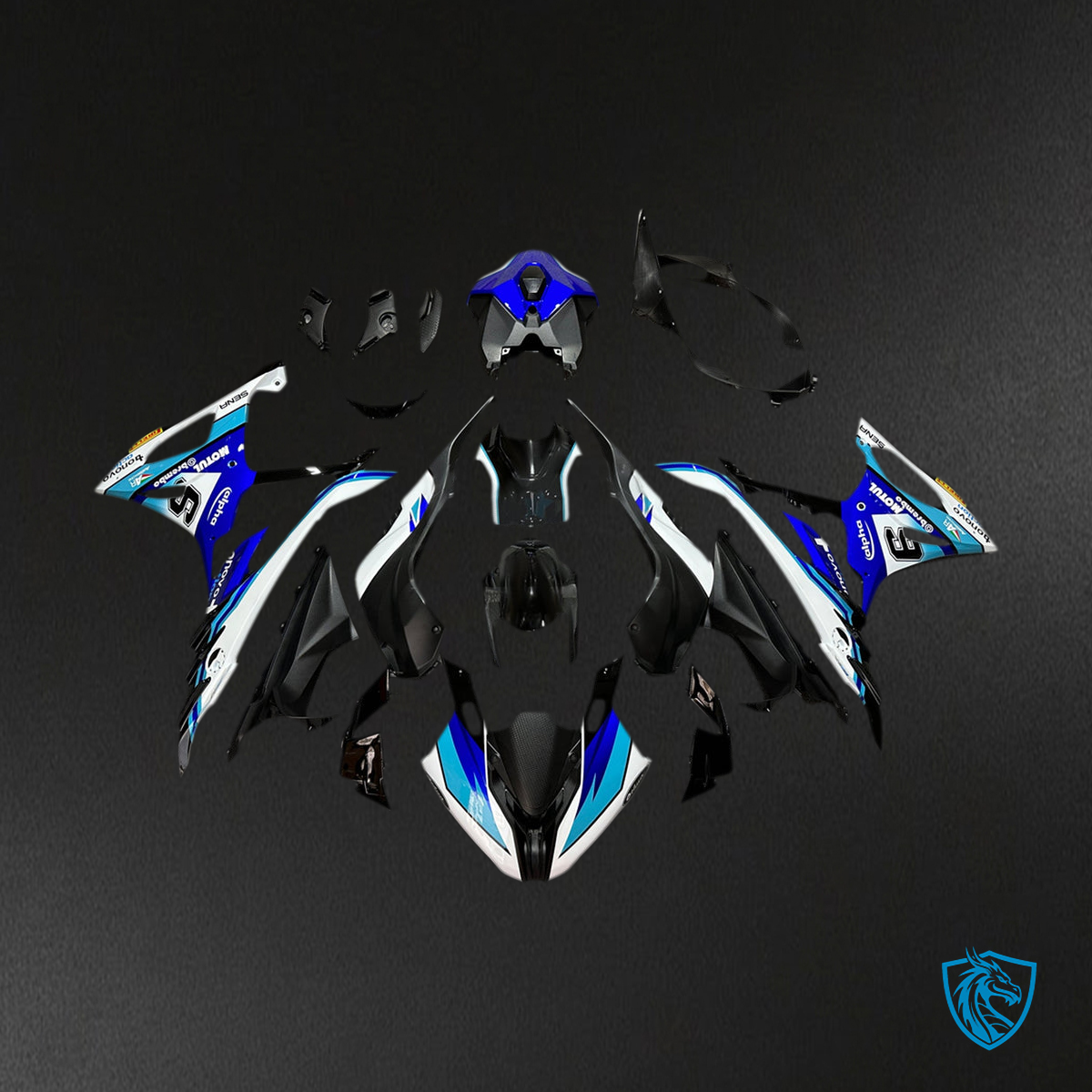 BMW S1000RR (2023-2024) Fairing Kit - Blue, White and Glossy Black - ABS Bodywork