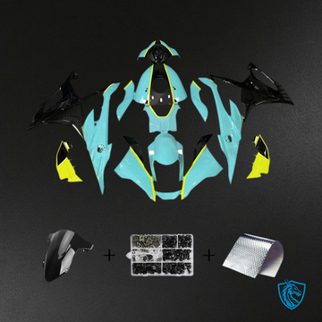 BMW S1000RR (2023-2024) Fairing Kit - Gloss Teal & Black With High Vis Yellow - ABS Bodywork