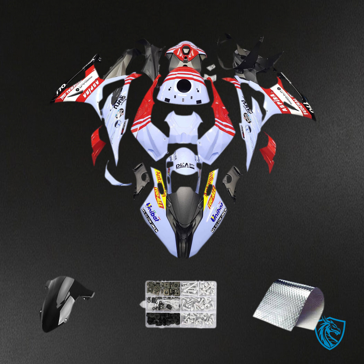 BMW S1000RR (2023-2024) Fairing Kit - Light Blue and Red - ABS Bodywork