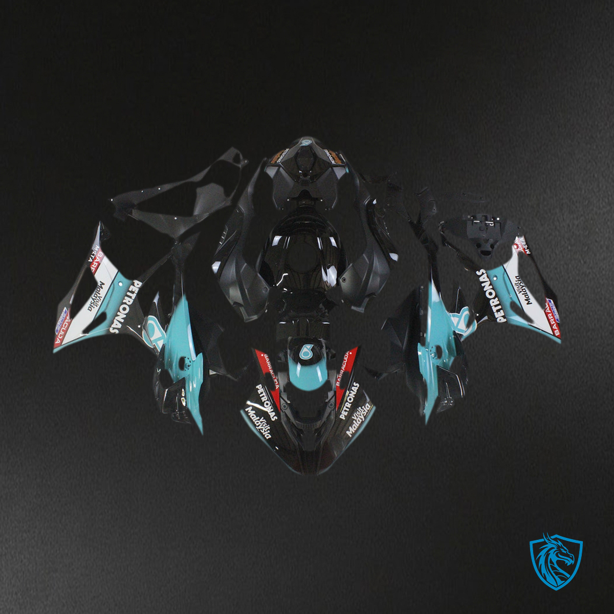 BMW S1000RR (2023-2024) Fairing Kit Body - Teal and Black - ABS Bodywork