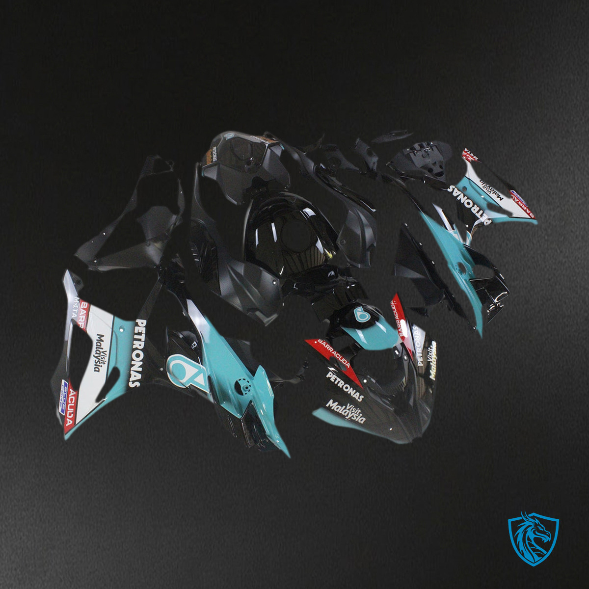 BMW S1000RR (2023-2024) Fairing Kit Body - Teal and Black - ABS Bodywork