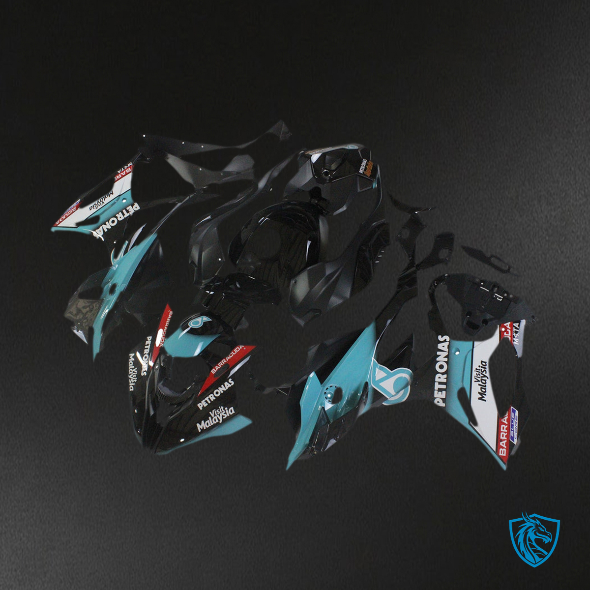 BMW S1000RR (2023-2024) Fairing Kit Body - Teal and Black - ABS Bodywork