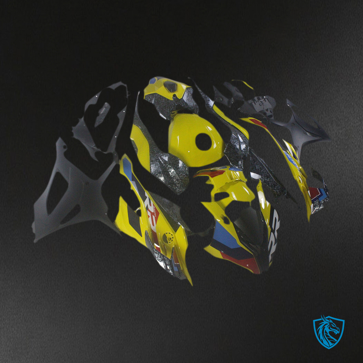 BMW S1000RR (2023-2024) Fairing Kit - Carbon Fiber Kit Yellow Black - ABS Bodywork
