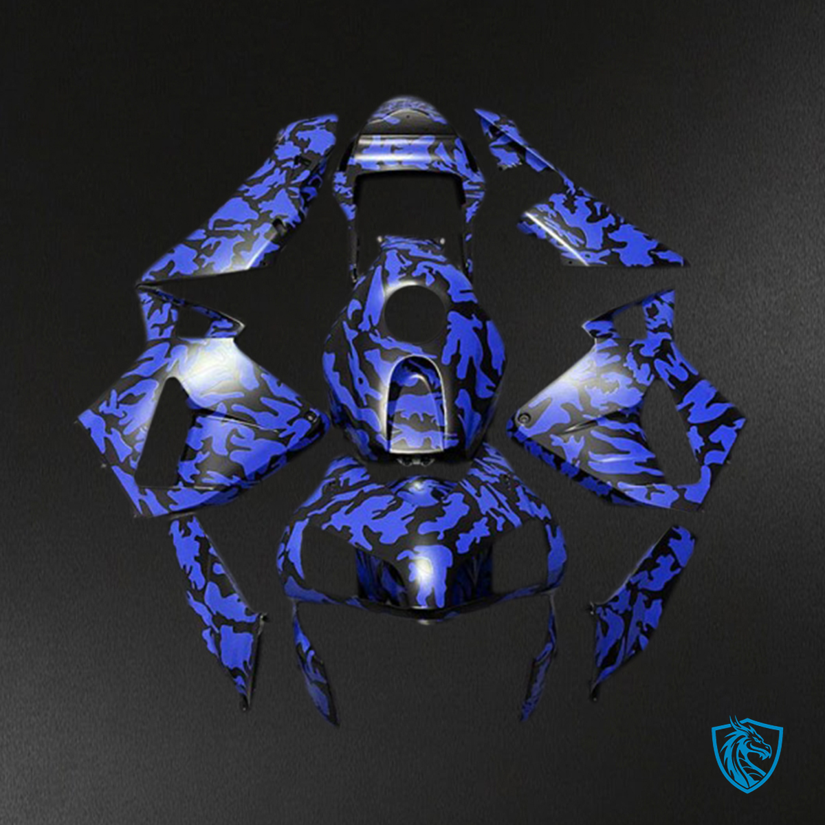 Honda CBR600RR (2003-2004) Blue Camo Motorcycle - Fairing Kit | ABS Bodywork