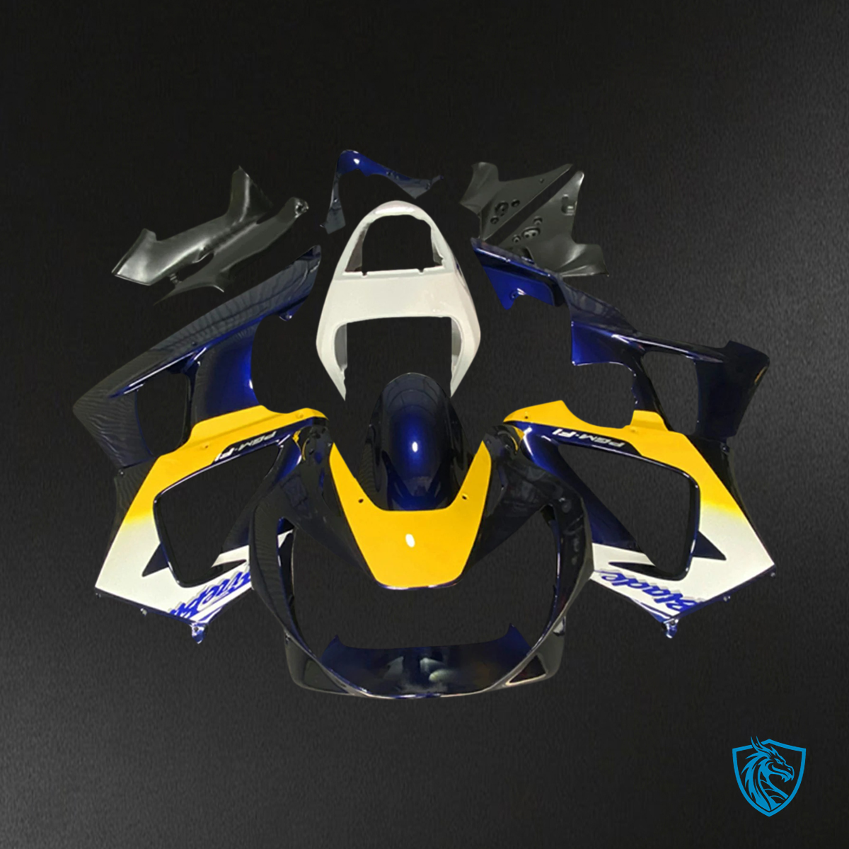 Honda CBR929RR (2000-2001) Yellow & Blue - Fairing Kit
