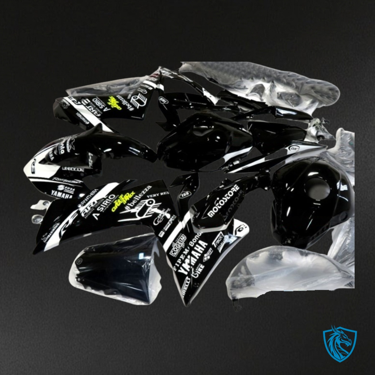 Honda CBR650R (2021-2023) Gloss Black & White - Replacement Motorcycle Fairings Kit