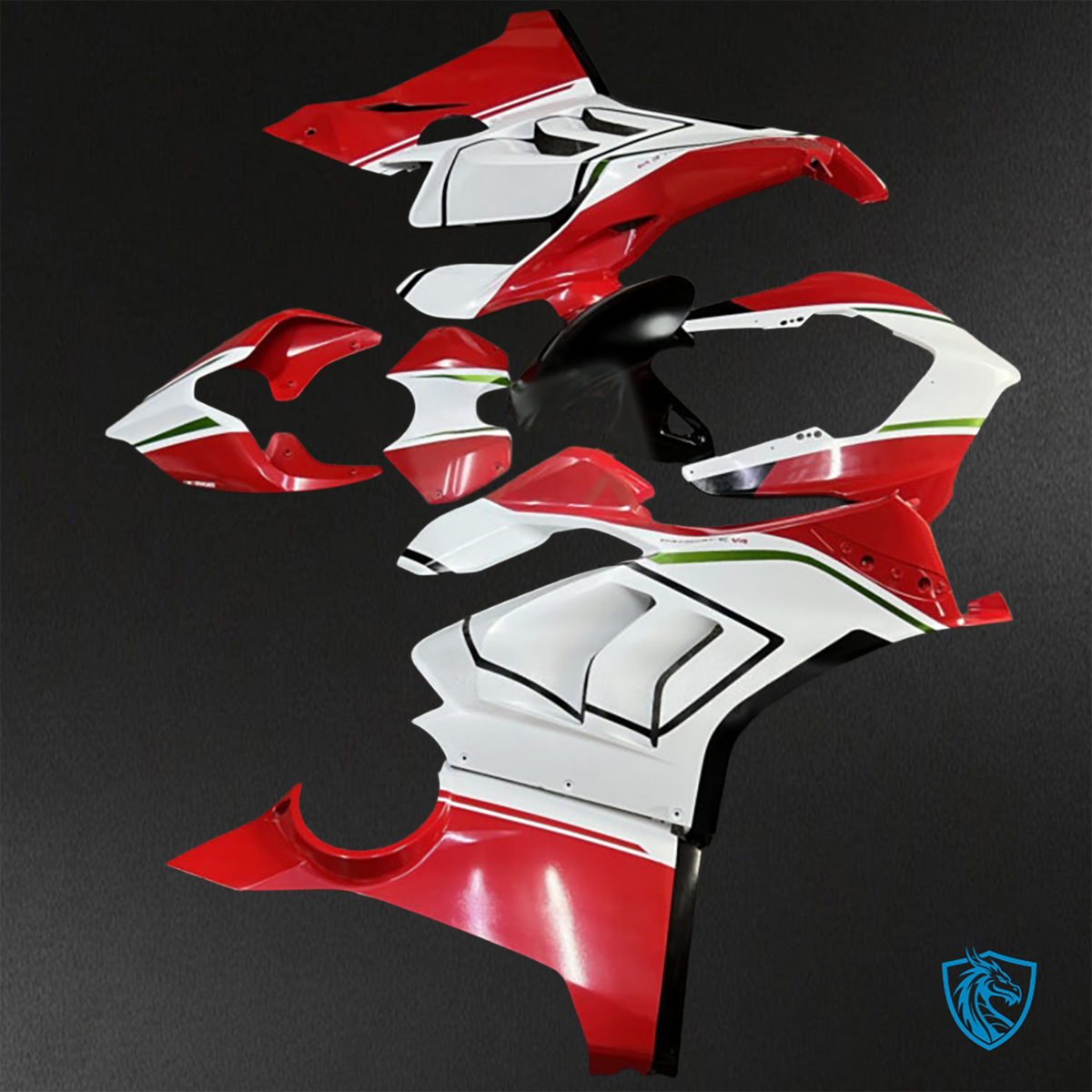 Ducati Panigale V4/V4S (2020-2021) Gloss Red, White & Black Fairing Kit - ABS Bodywork