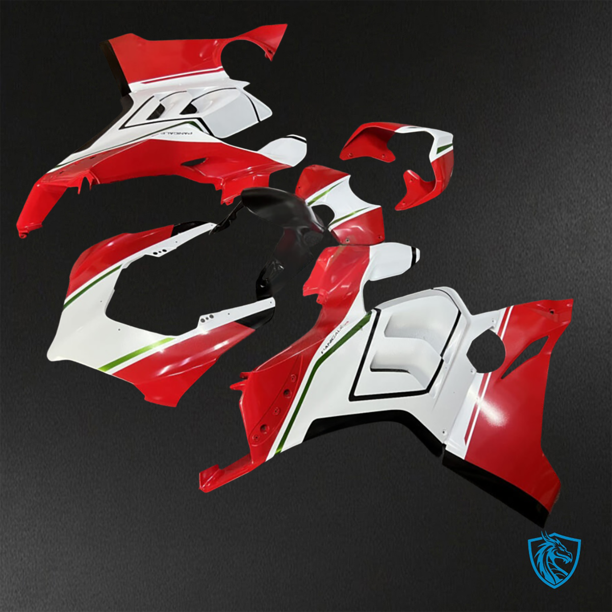 Ducati Panigale V4/V4S (2020-2021) Gloss Red, White & Black Fairing Kit - ABS Bodywork