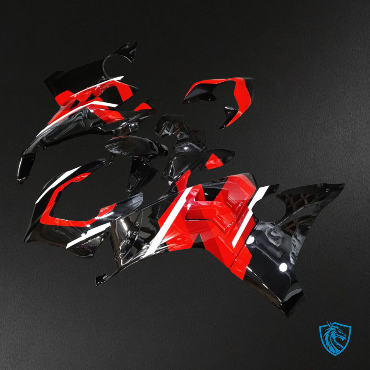 Ducati Panigale V4V/4S (2020-2021) Gloss Black, Red & White Fairing Kit - ABS Bodywork