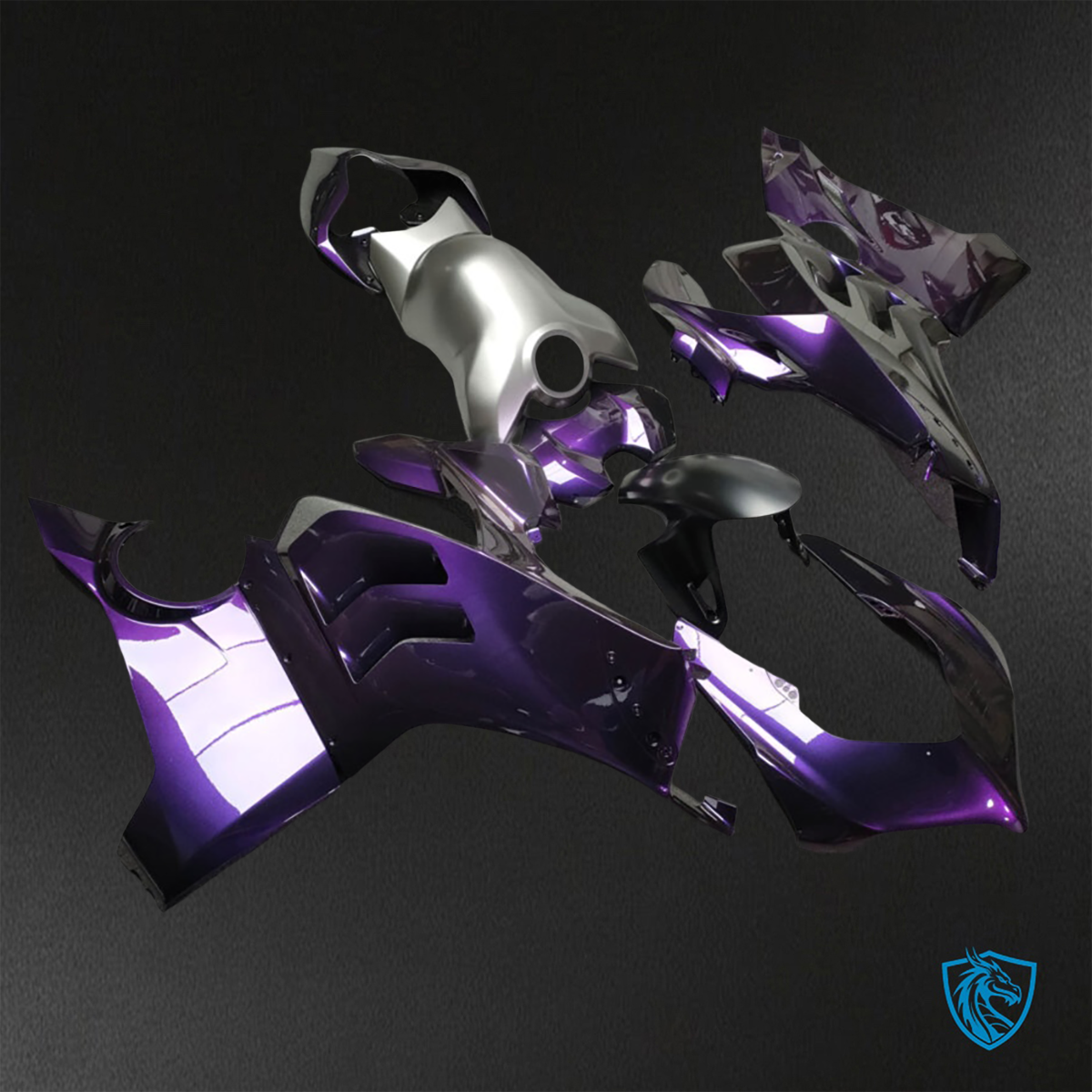 Ducati Panigale V4/V4S (2020-2021) Gloss Purple, Gray & Black Fairing Kit - Aftermarket ABS Bodywork