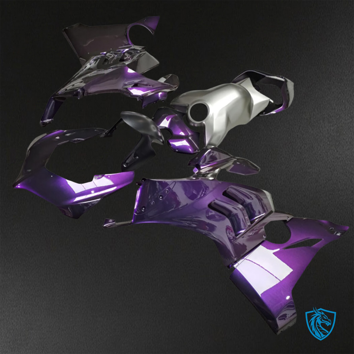 Ducati Panigale V4/V4S (2020-2021) Gloss Purple, Gray & Black Fairing Kit - Aftermarket ABS Bodywork