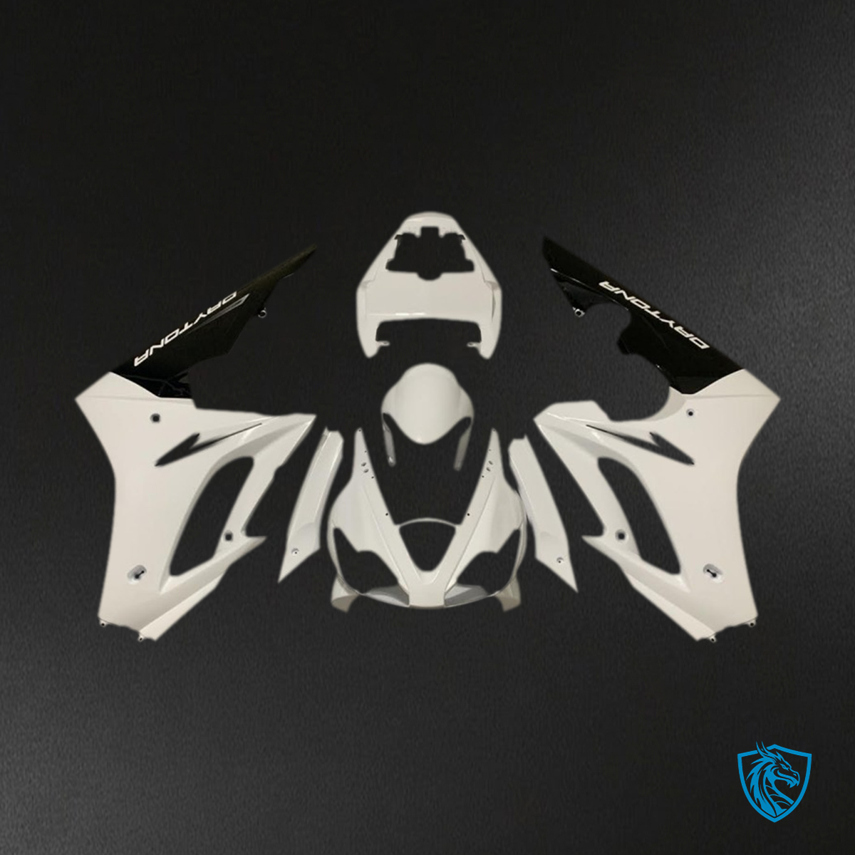 Daytona 675 (2006-2008) Gloss White & Black Motorcycle Fairing Kit - Aftermarket ABS Bodywork