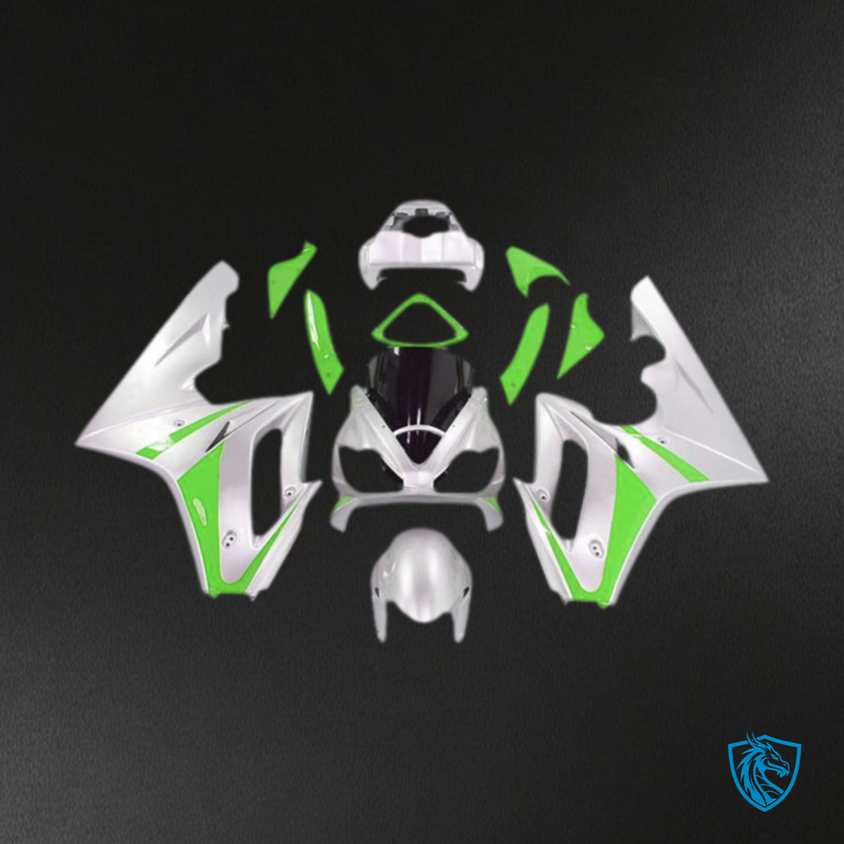 Daytona 675 (2006-2008) Green & White - Replacement Motorcycle Fairings Kit