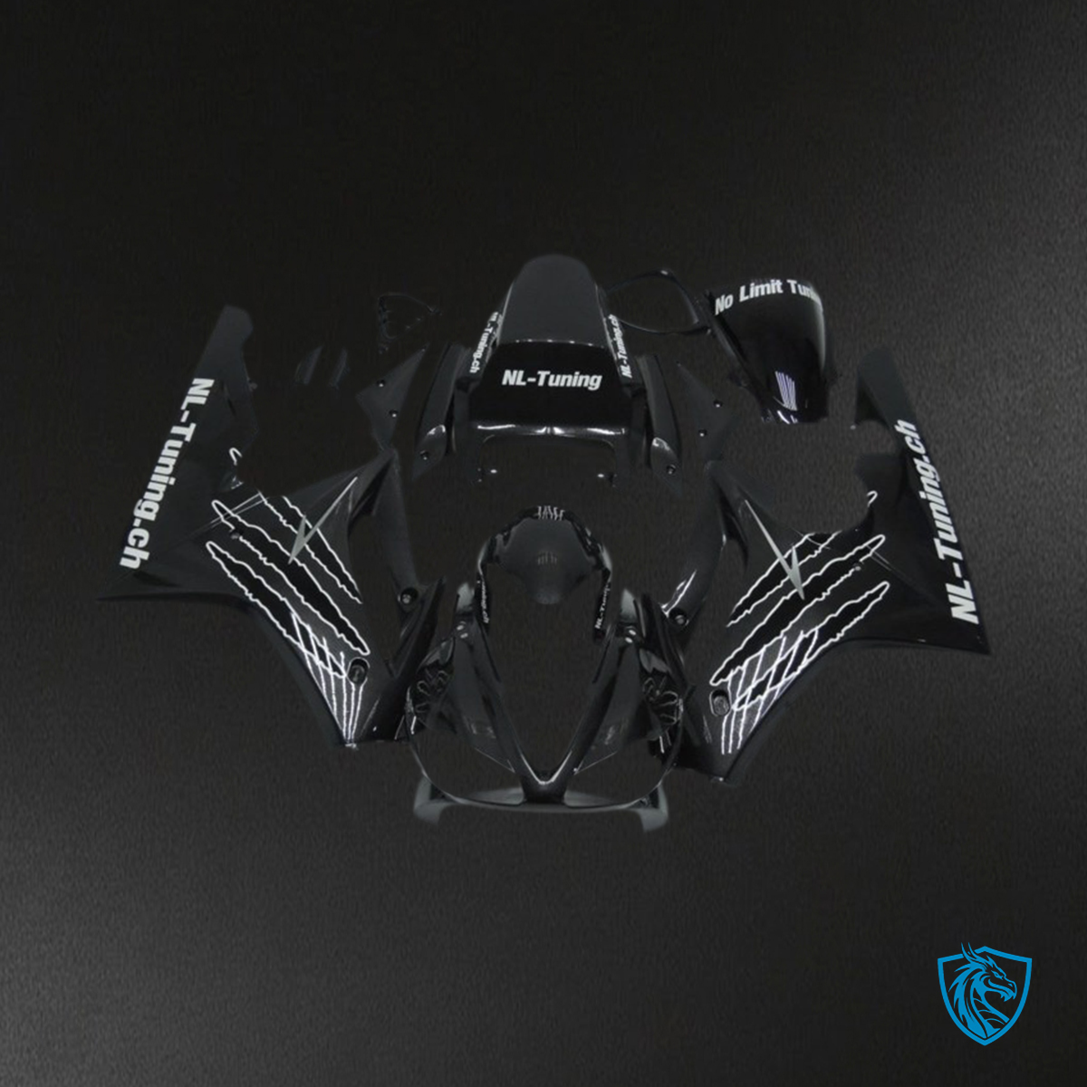 Daytona 675 (2009-2012) Gloss Black & White Motorcycle Fairing Kit | ABS Bodywork