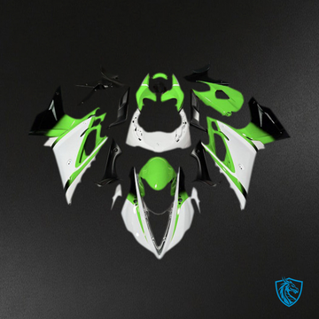 Daytona 675 (2013-2016) Gloss White & Green Motorcycle Fairing Kit | ABS Bodywork