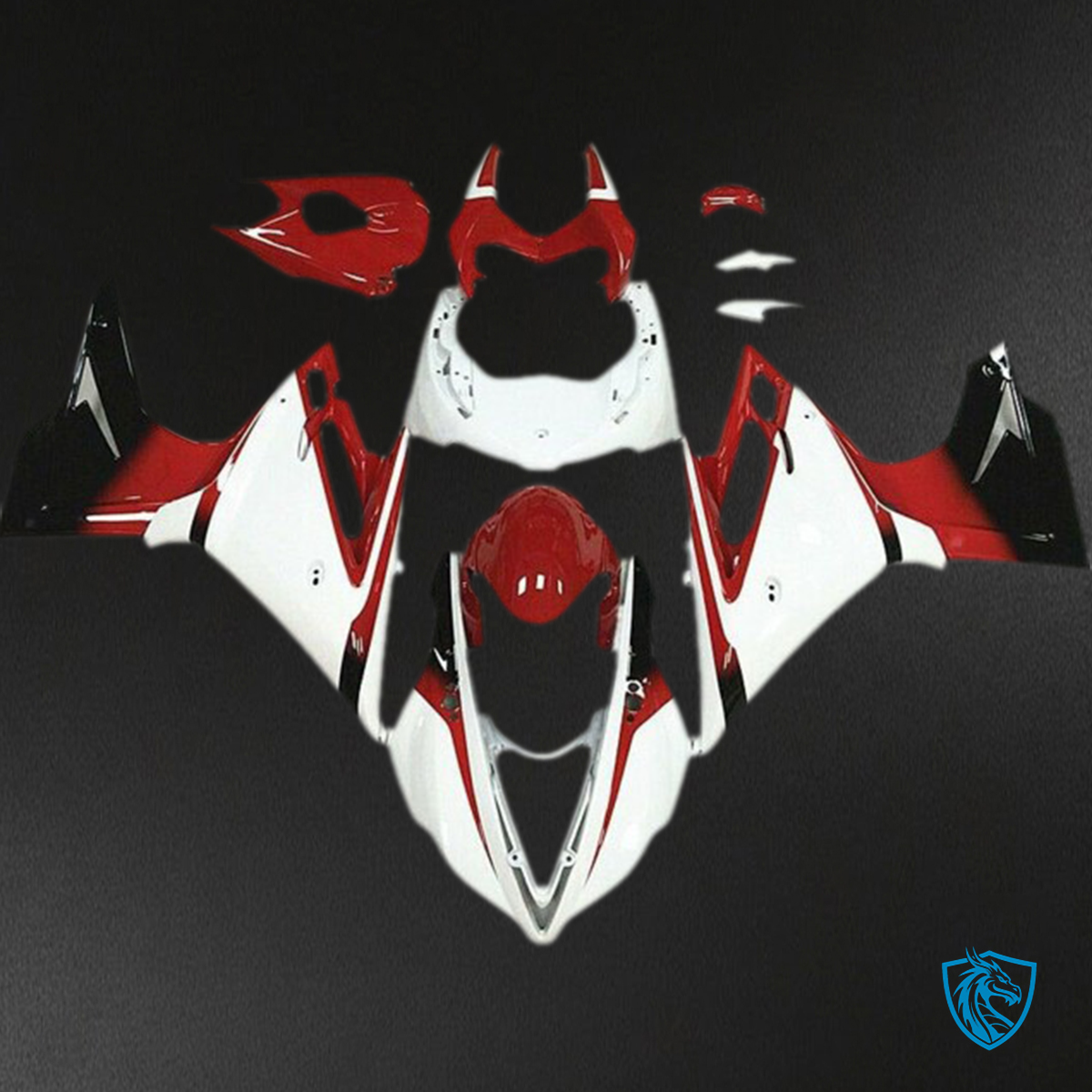Daytona 675 (2013-2016) White & Red Motorcycle - Custom ABS Fairing Kit
