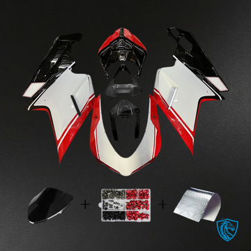 Ducati 1098 1198 848 (2007-2011) Fairing Kit - Gloss White With Red & Black - ABS Bodywork
