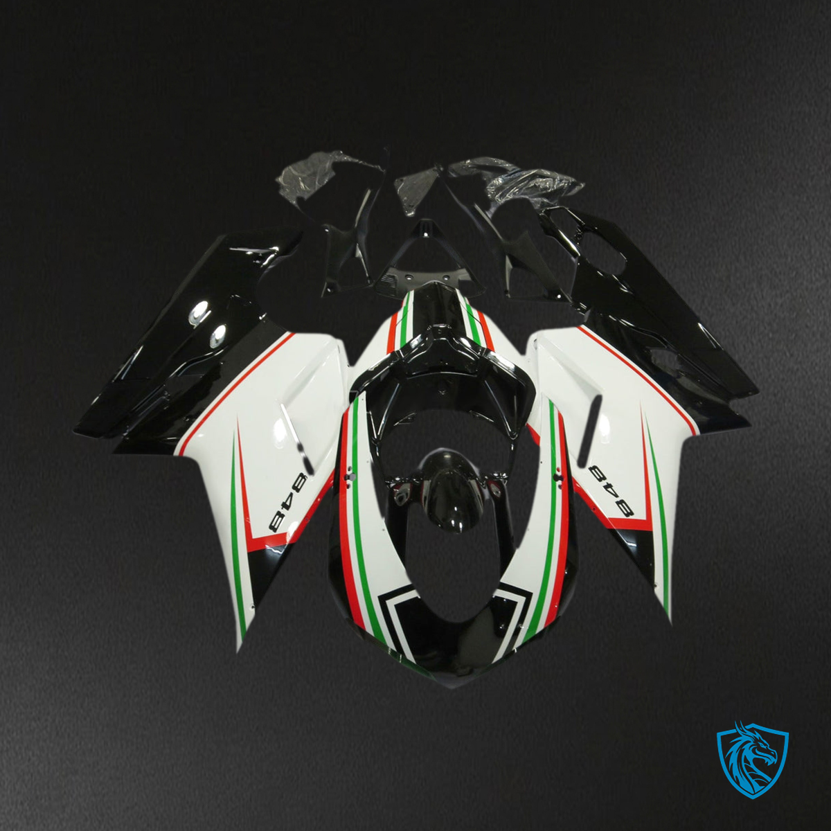 Ducati 1098 1198 848 (2007-2011) Fairing Kit - Black & Tri-Color - ABS Bodywork
