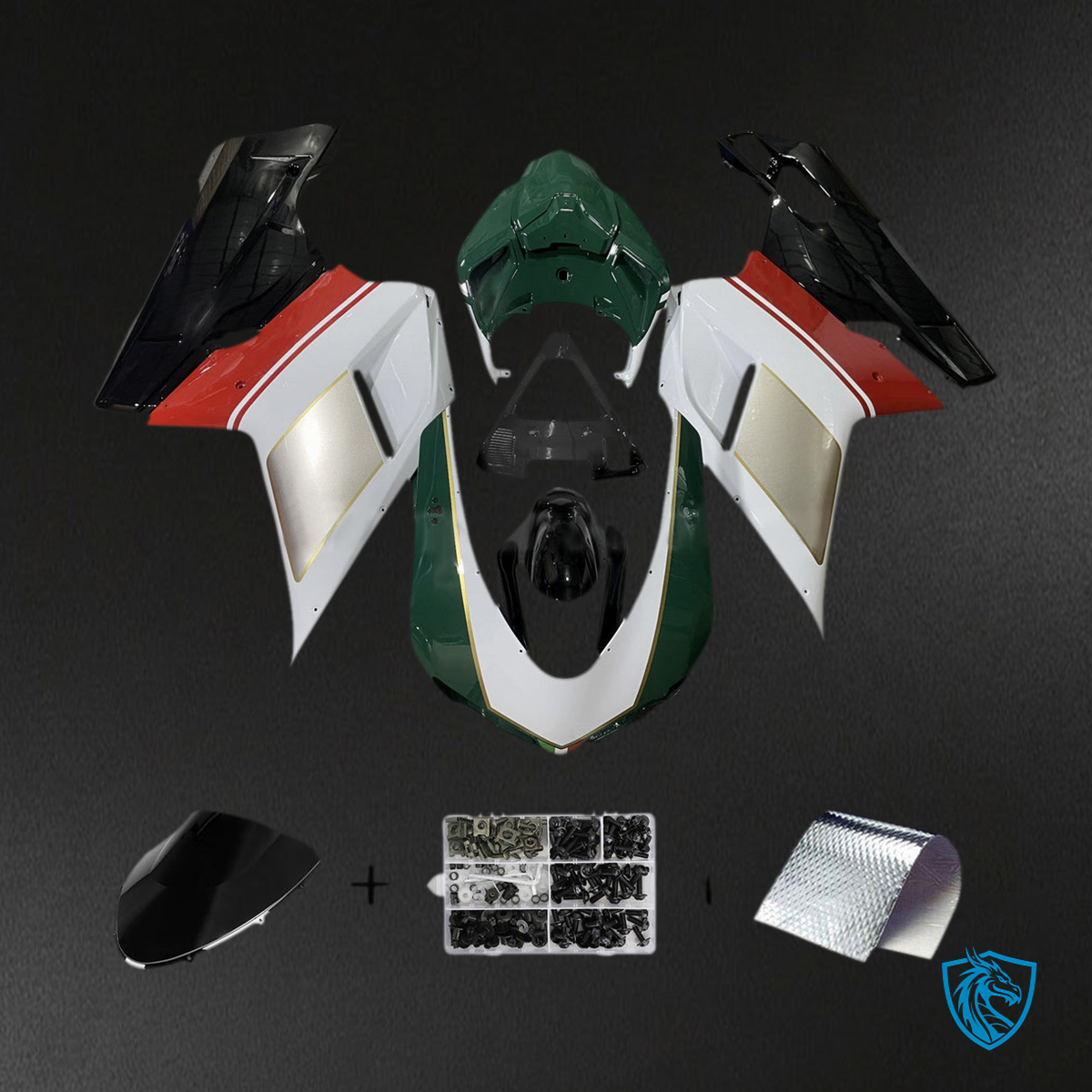 Ducati 1098 1198 848 (2007-2011) Fairing Kit - Tri Colore Design - ABS Bodywork