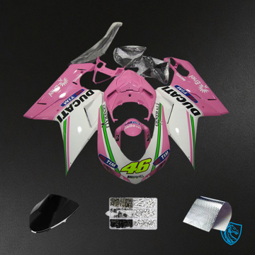 Ducati 1098 1198 848 (2007-2011) Fairing Kit - Pink, Green & White - ABS Bodywork