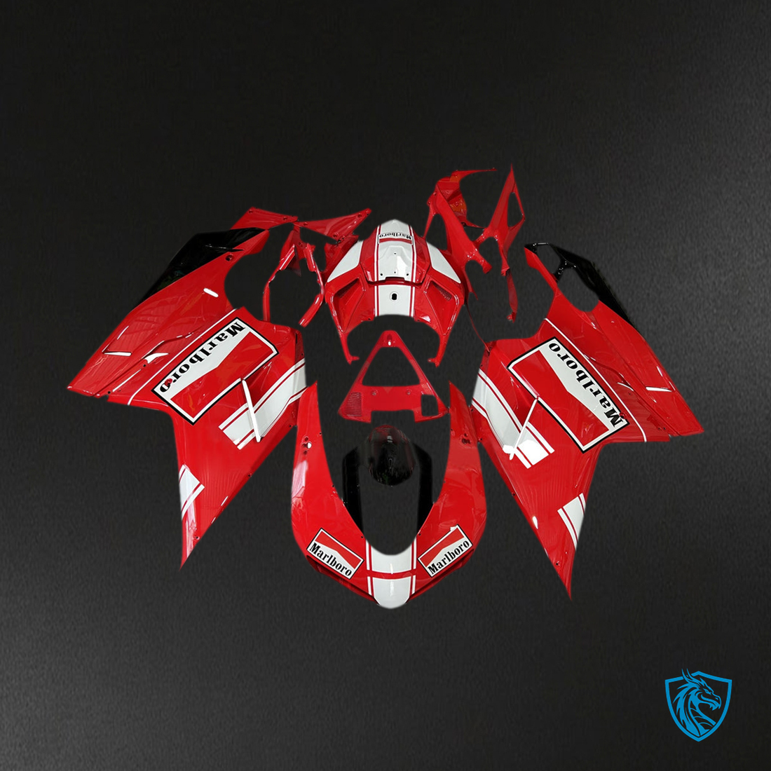 Ducati 1098 1198 848 (2007-2011) Fairing Kit - Gloss Red & White Marlboro - ABS Bodywork