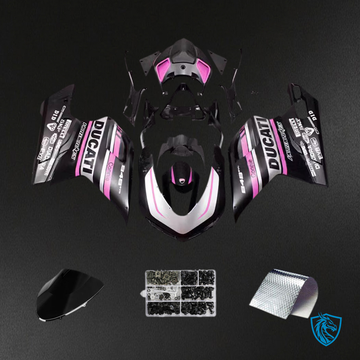 Ducati 1098 1198 848 (2007-2011) Fairing Kit - Pink & Black - ABS Bodywork